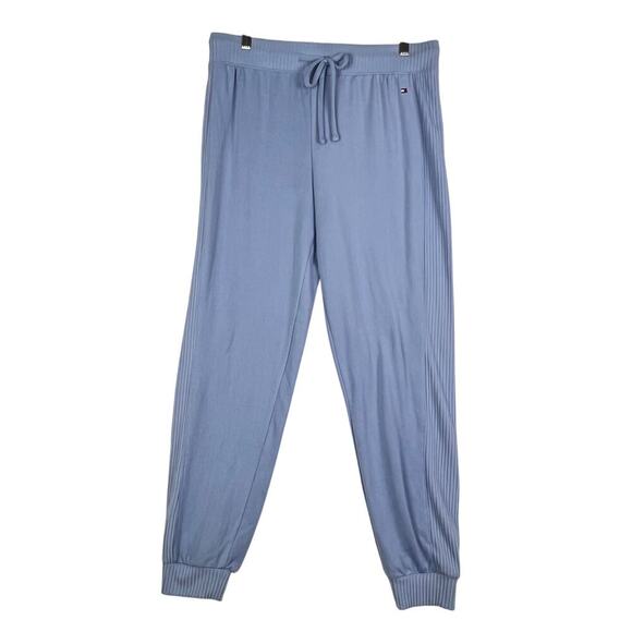 Tommy Hilfiger L 2PC Women's Ribbed Long Sleeves Modest PJ Loungewear Jogger SET - Picture 9 of 15